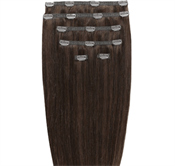 Clip on hair extensions #4 Brun - 7 sett - 50 cm | Gold24